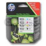 HP 932XL a 933XL inkoustové náplně C2P42AE CMYK