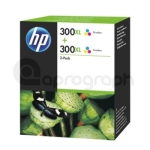 HP 300XL inkoustové náplně D8J44AE tri-colour CMY