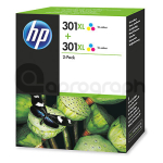 HP 301XL inkoustové náplně D8J46AE tri-colour CMY