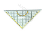 Trojúhelník KIN 45 - geometrie, přepona 25cm, žlutý úhloměr, držák