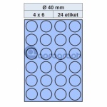 Samolepicí etikety průměr 40,0mm, modré
