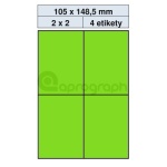 Samolepicí etikety 105,0mm x 148,5mm, zelené