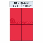 Samolepicí etikety 105,0mm x 148,5mm, červené