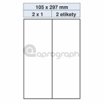 Samolepicí etikety 105,0mm x 297,0mm, bílé