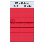 Samolepicí etikety 105,0mm x 42,4mm, červené