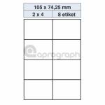 Samolepicí etikety 105,0mm x 74,25mm, bílé