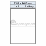 Samolepicí etikety 210,0mm x 148,5mm, bílé