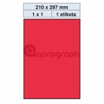 Samolepicí etikety 210,0mm x 297,0mm, červené