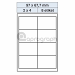 Samolepicí etikety 97,0mm x 67,7mm, bílé