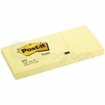 Samolepicí bloček Post-It 3M 38mm x 51mm, žlutý, 3 x 100 lístků