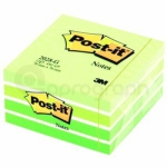 Samolepicí bloček Post-It 3M 76mm x 76mm, zeleno-bílý, 450 lístků