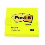 Samolepicí bloček Post-It 3M 76mm x 76mm, neon žlutý, 100 lístků
