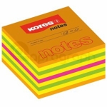 Samolepicí bloček Kores 75mm x 75mm, neon mix Summer, 450 lístků