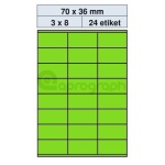 Samolepicí etikety 70,0mm x 36,0mm, zelené
