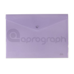 Polyprop. obálka A4, transparentní, fialová, s drukem