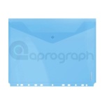 Polyprop. obálka A4, transparentní, modrá, s drukem a eurozávěsem