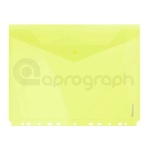 Polyprop. obálka A4, transparentní, žlutá, s drukem a eurozávěsem